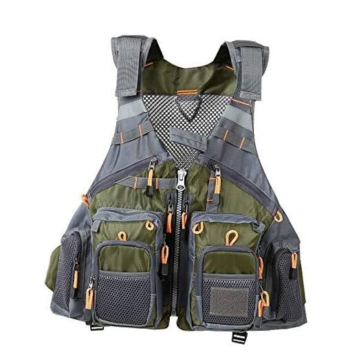 Fly Fishing Vest – Fishing Safety Life Jacket for with foam Army Green