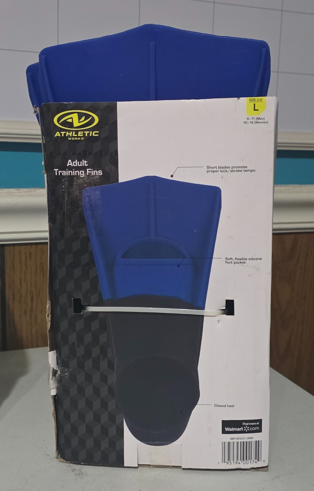 NEW Athletic Works Adult Silicone Training Fins Large 9-11 Mens 10-12 Womens