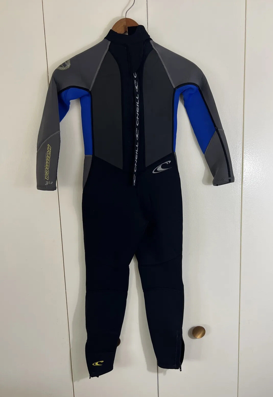 O’NEILL Hamer Full Body Wet Suit Back Zip Womens Size 8 Black Gray & Blue