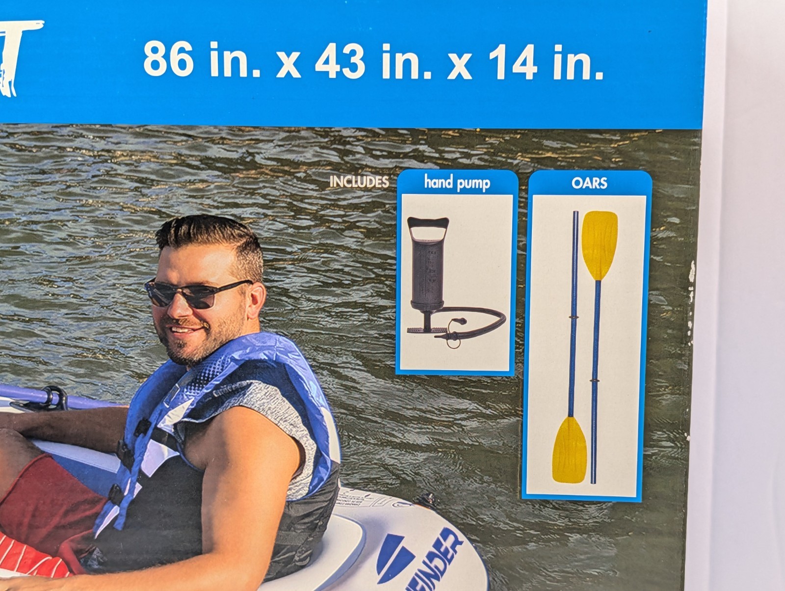 Pathfinder 4 Person Inflatable Raft Boat Pump 2 Oars Kayak River Rafting Beach