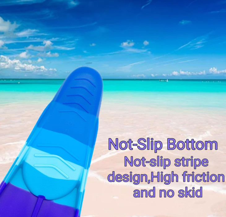 Size XXXXS (US Kids 5.5-7.5) Silicone Swimming Training Fin, non slip – Blue