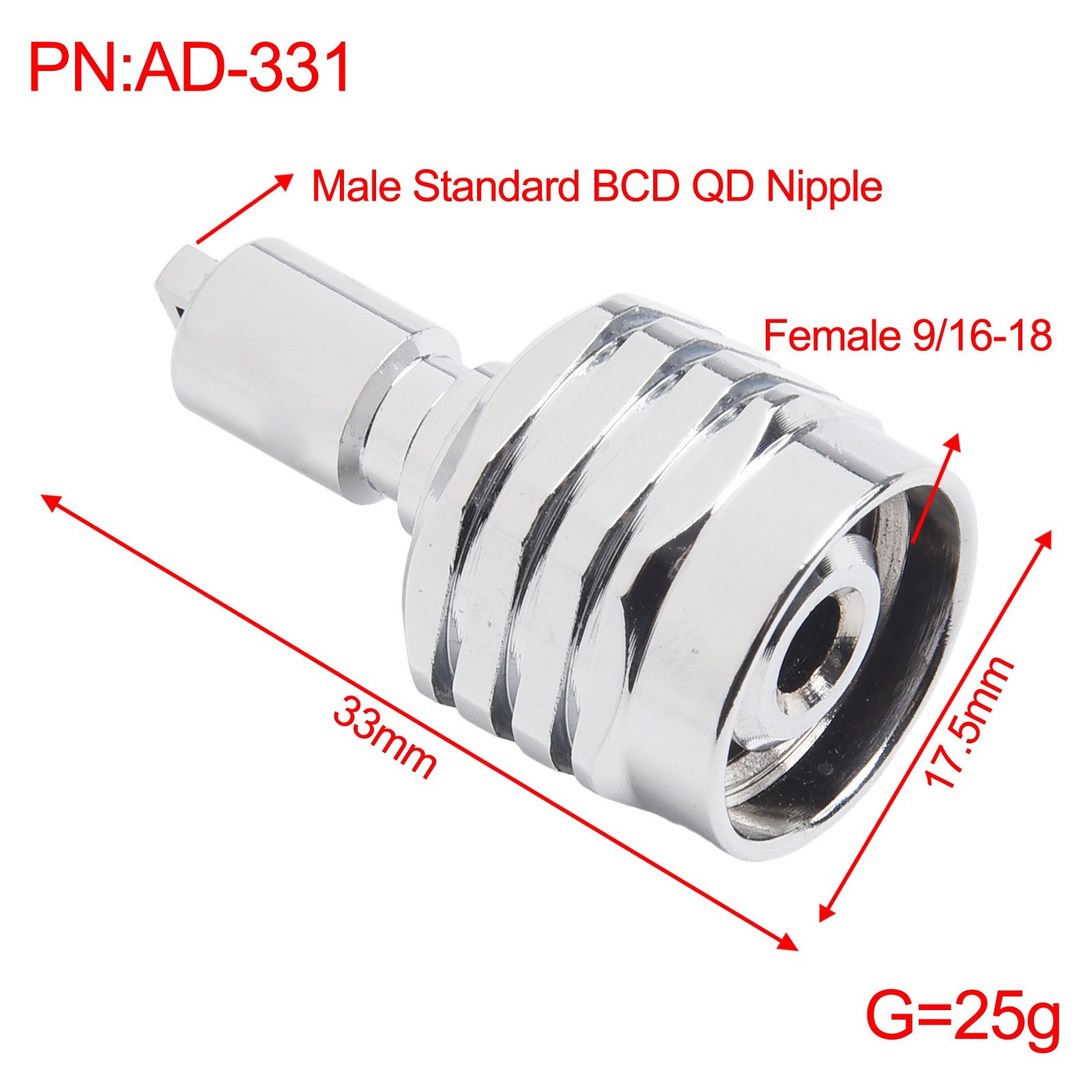 Enhanced Scuba Diving Adapter Male to Female UNF For Regulator Quick Release