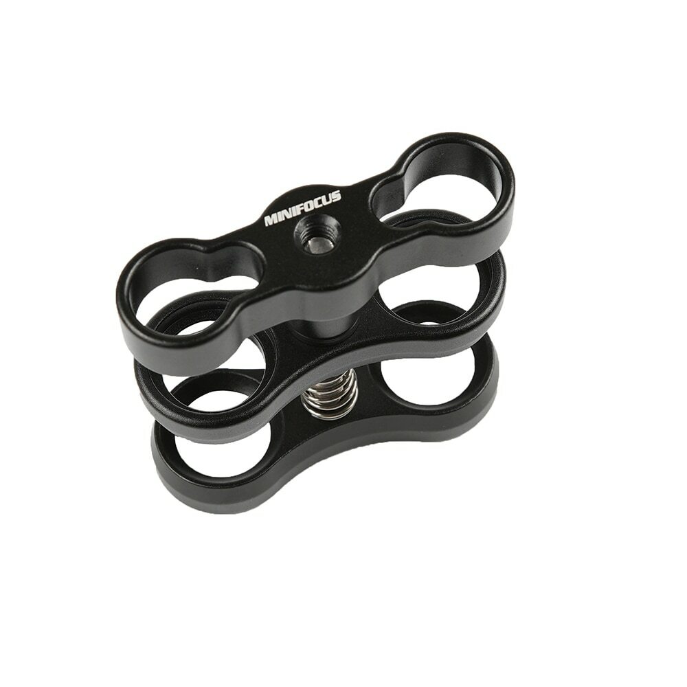 1″ Ball Clamp Diving Dual Holes Ball Butterfly Clip Arm Mount Underwater Housing