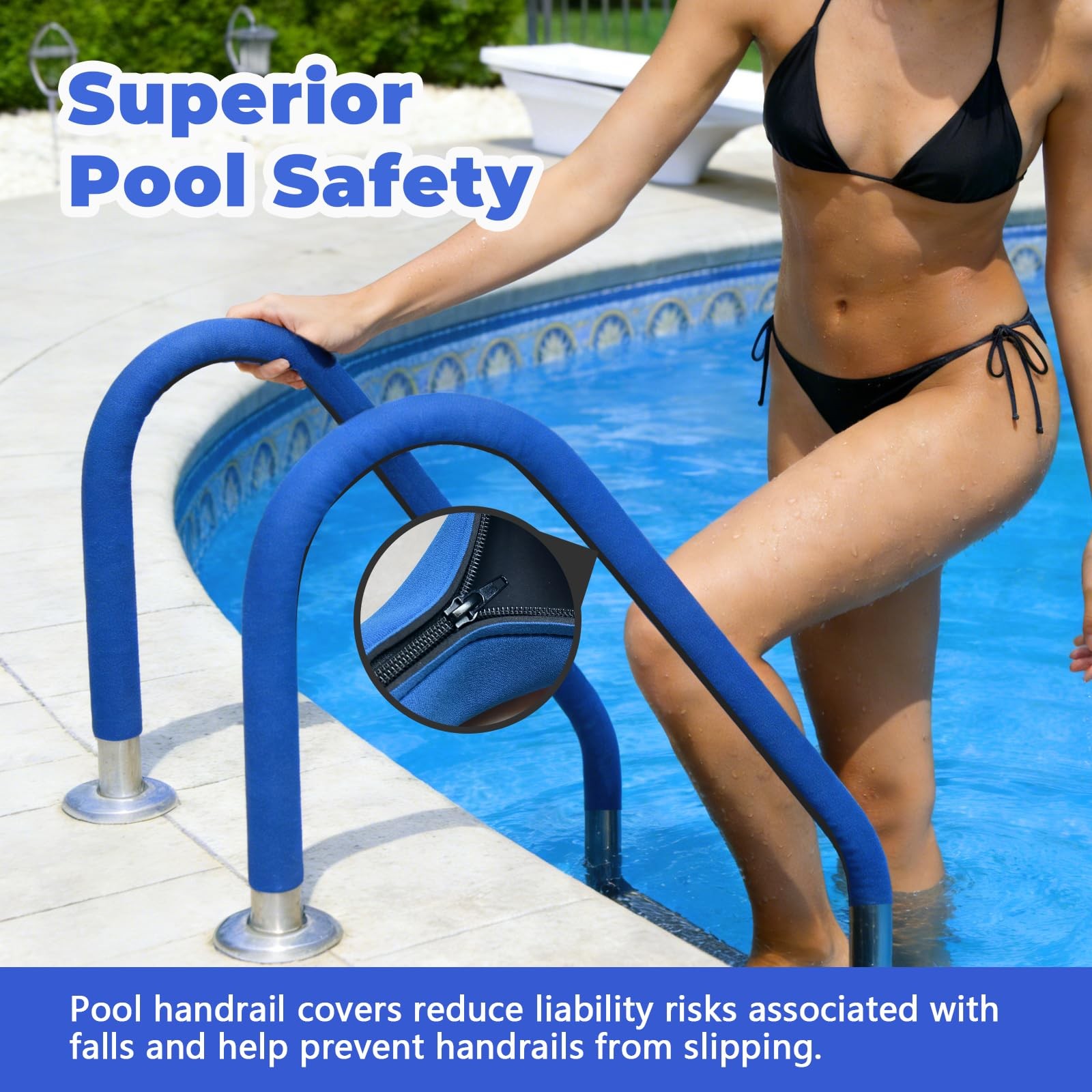 Pool Handrail Cover 4FT 1 Pcs, 48IN Swimming Pool Hand Patio Railing Mat with…