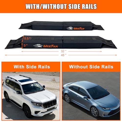 Universal Car Soft Roof Rack Pads Luggage Carrier System Use without Cross Bar
