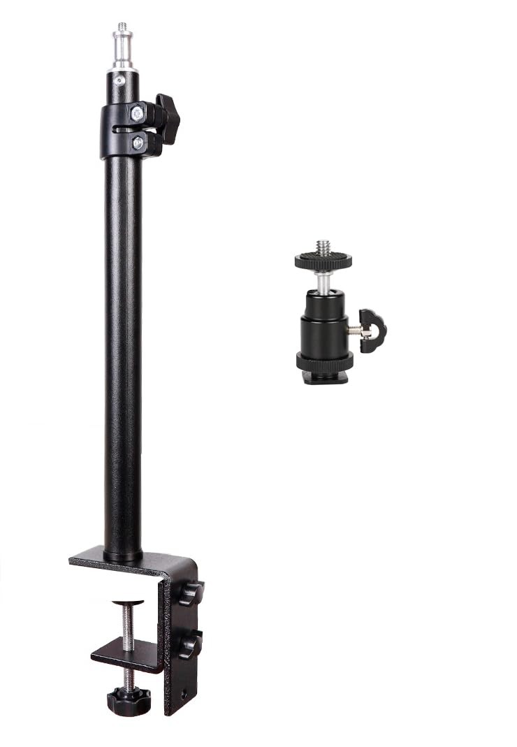 Camera Desk Mount with C Clamp, 18″-23″ Adjustable Desktop 18″ – 29″, black