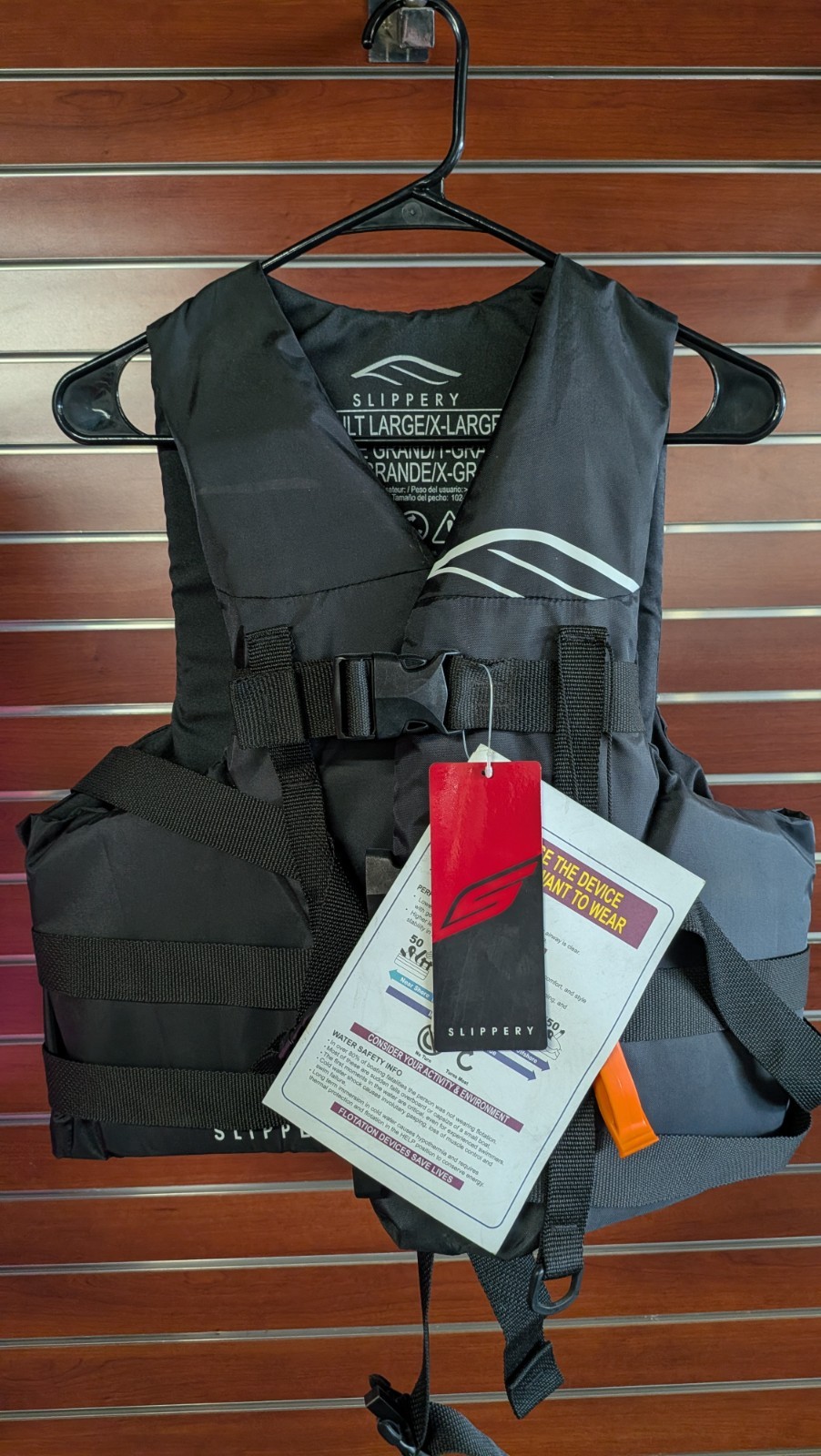 Slippery When Wet Men’s Hydro Vest Black L/XL Life Jacket Wakeboard Jet Ski PWC