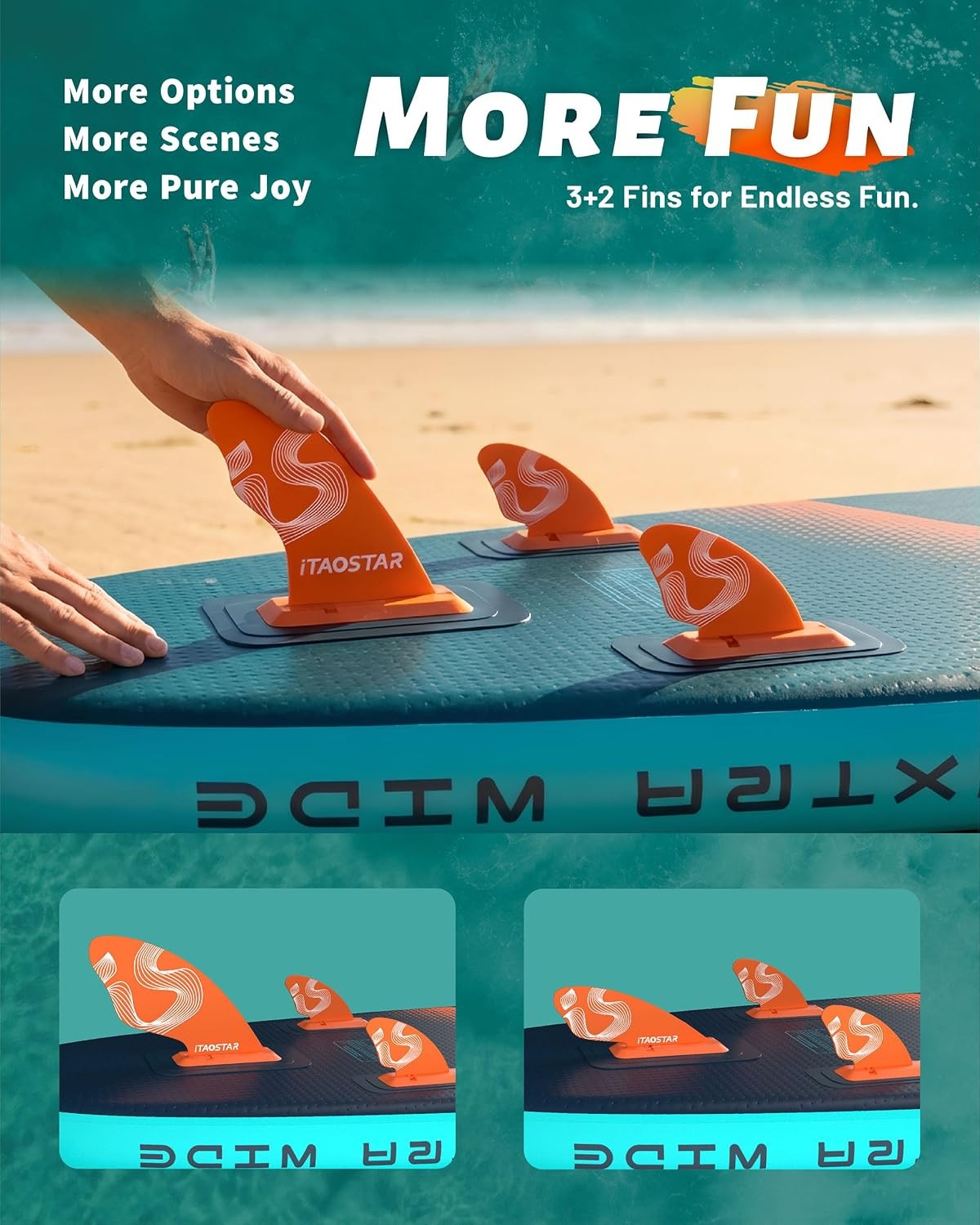 Inflatable SUP Board iTAOSTAR 12×35 Inch 5 Fins Youth