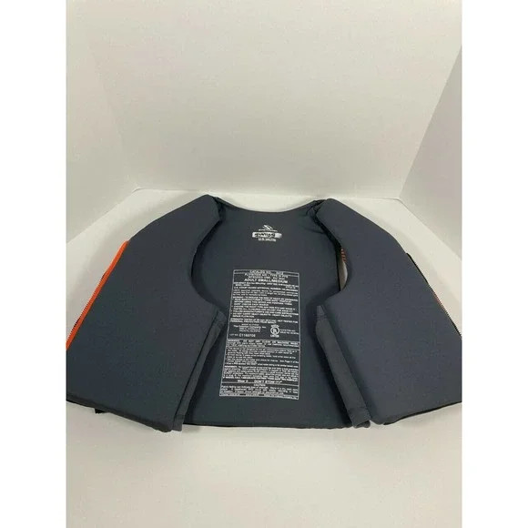 STEARNS LIFE VEST COAST GUARD APPROVED – SIZE: MEN S/M – BLACK/NEON ORANGE