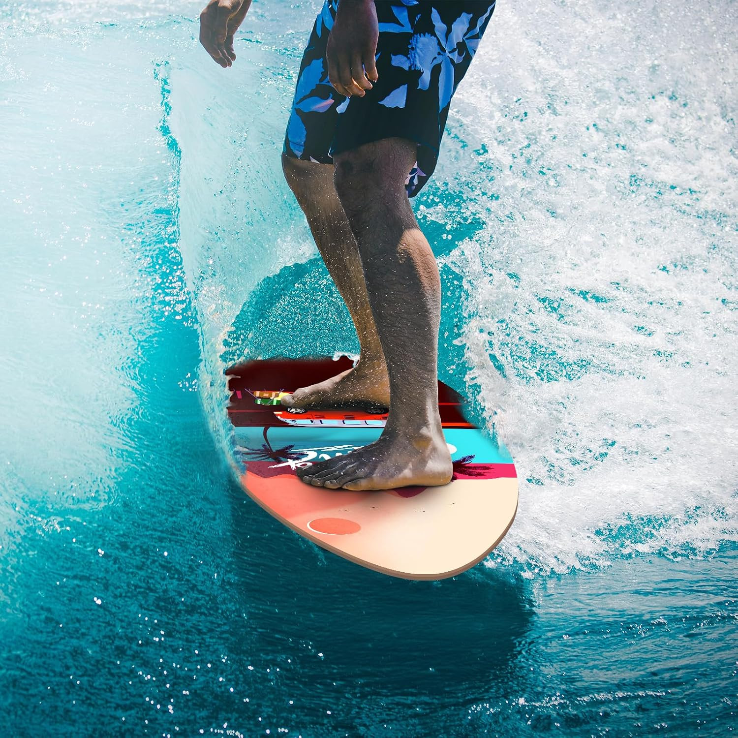 35 Inch Skimboard with High Gloss Coat Wood Skim Board for Beginners,Kids, Teena