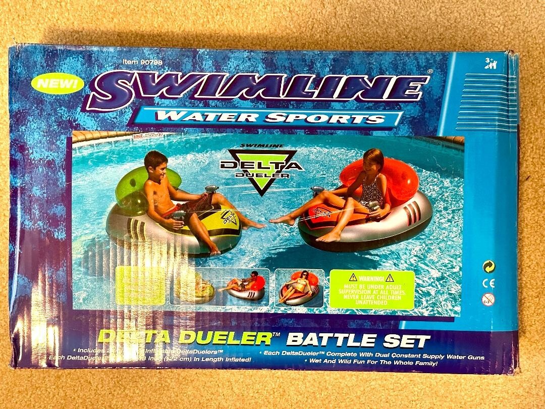 Swimline 2-Piece Inflatable Floating Chairs, Delta Dueler Battle Set New in box