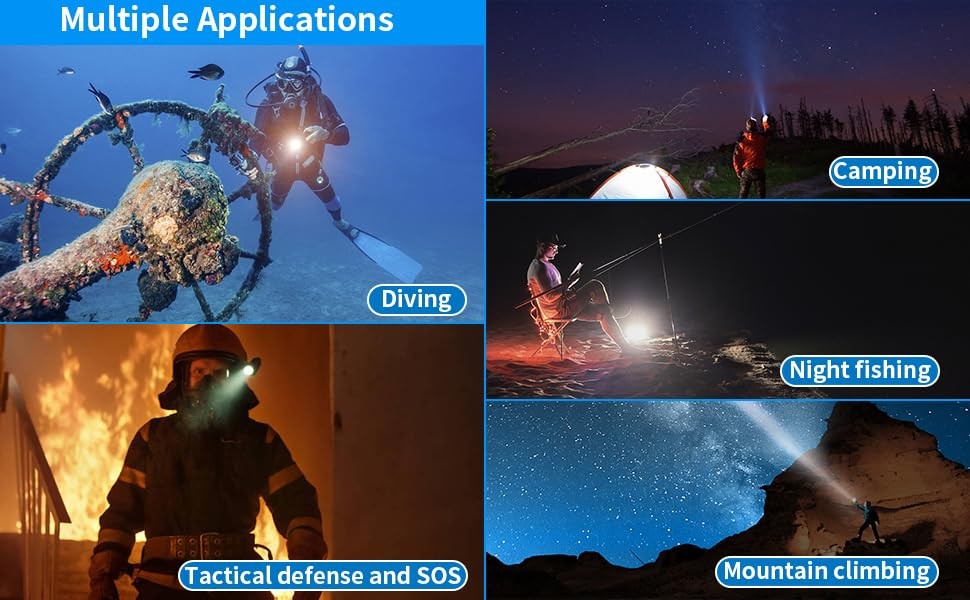 Dive Light Scuba Diving Flashlight Dive Torch Rechargeable,3500Lumens 6 Modes…