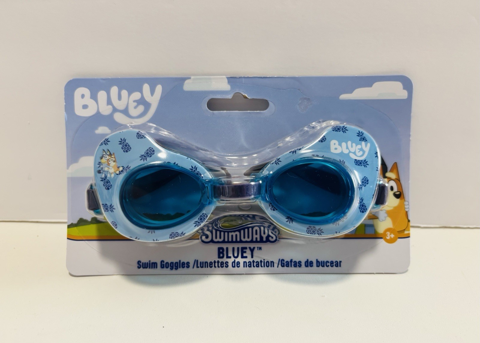 Lot of 3 NEW Bluey Swim Goggles for Kids 3+ by Swimways Adjustable Tight Seal