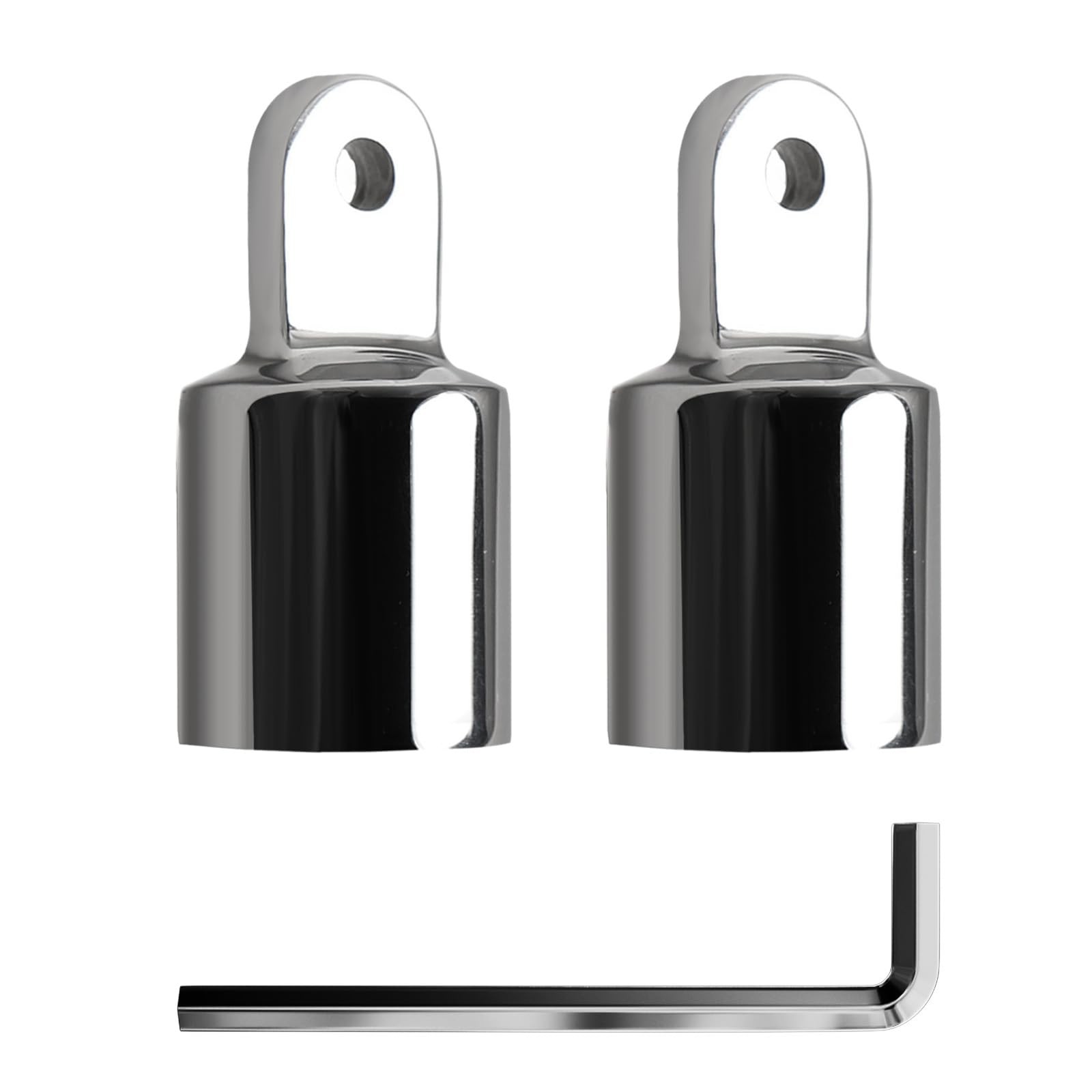 EQUSPUR Bimini Top Cap External Eye End,2 For 1 inch Rail, Mirror Polished