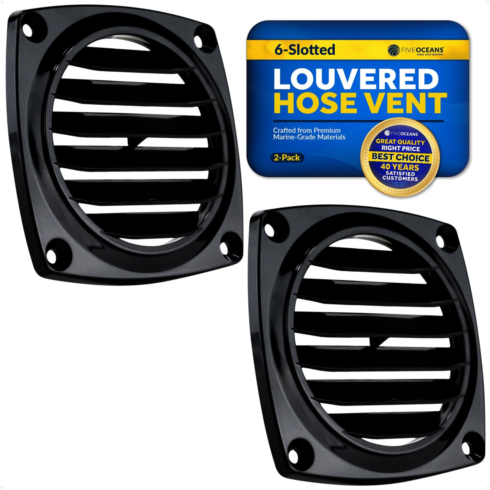 2-Pack 6-Slotted Louvered Flush Hose Ventilators Ventilation Area of 3-Inch D…