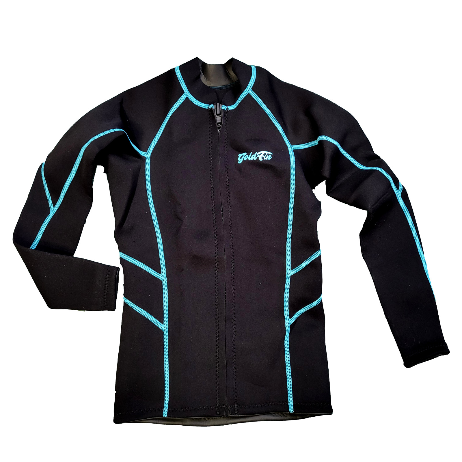 Women’s Wetsuit Top Jacket Long Sleeve Neoprene Wetsuits Black/BlueLline X-Small