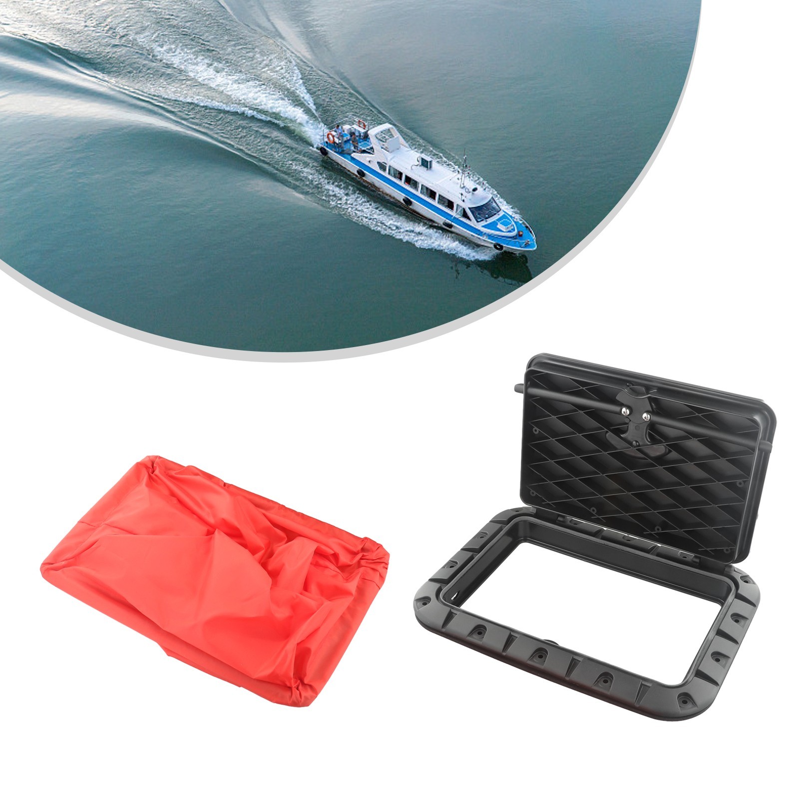 1piece Marine Deck Plate Square Hatch for pull Out Handle Hatch For