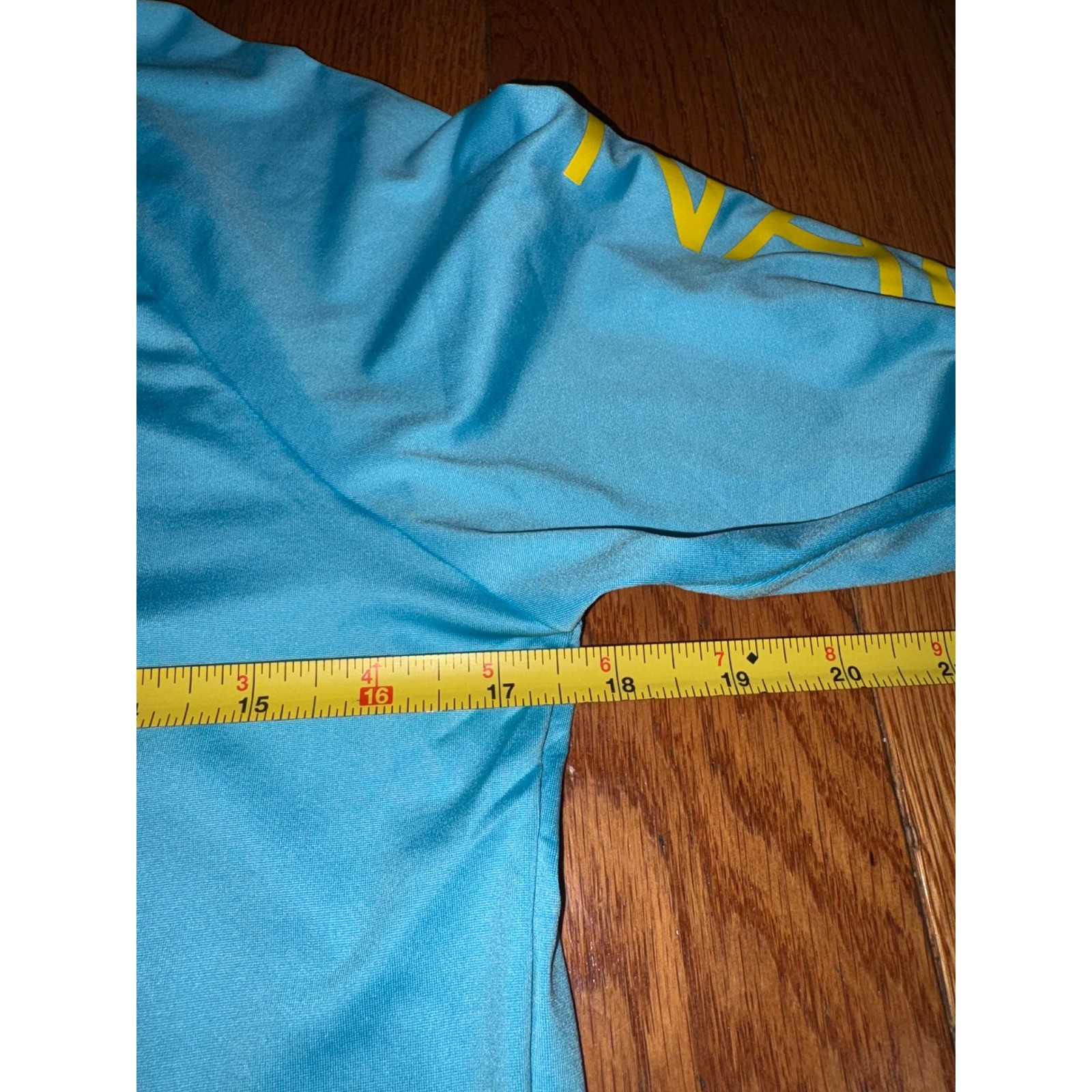 Nautica Womens Long Sleeve Rash Guard Blue Yellow Logo Swim Shirt Size M NEW