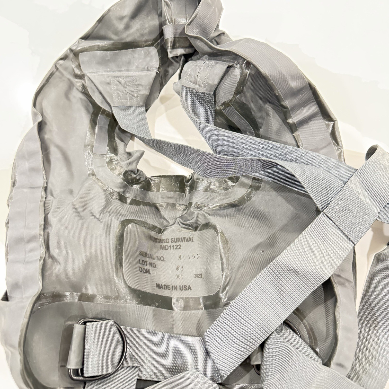 Mustang Survival MD1122 Inflatable Lifejacket, Universal Size, Gray, NIB