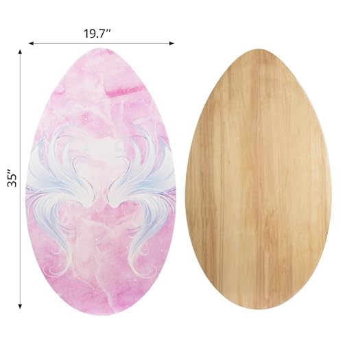 Skimboard 35 Inch Skim Boards for Beach Adults ＆ Kids, High Gloss Coat Wooden