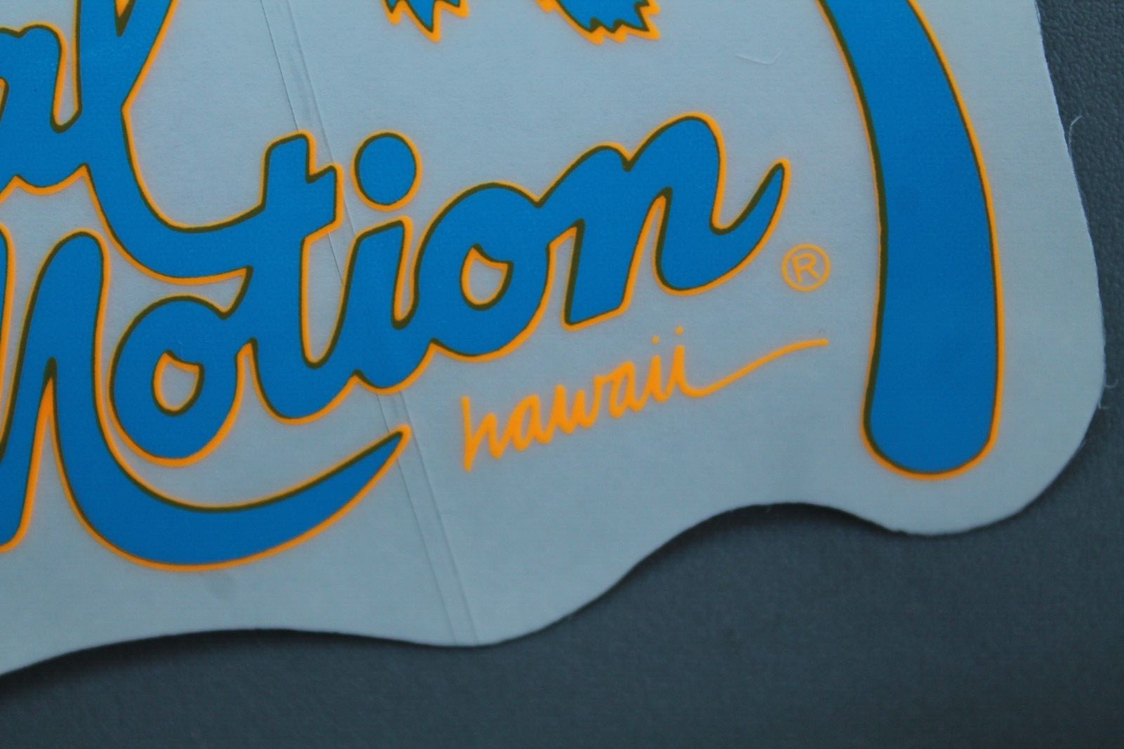 LOCAL MOTION Hawaii Clear Neon Blue Orange OG 80’s LM2 Vintage Surfing STICKER