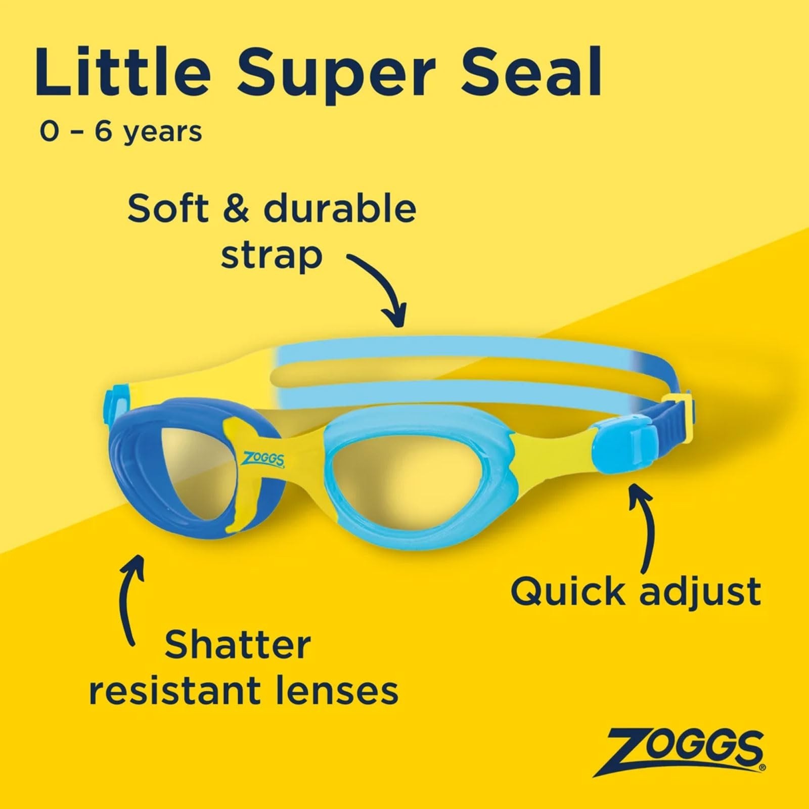 Zoggs Kids’ Little Super Seal Swim Goggles | UV Protection & Anti-Fog Lenses …