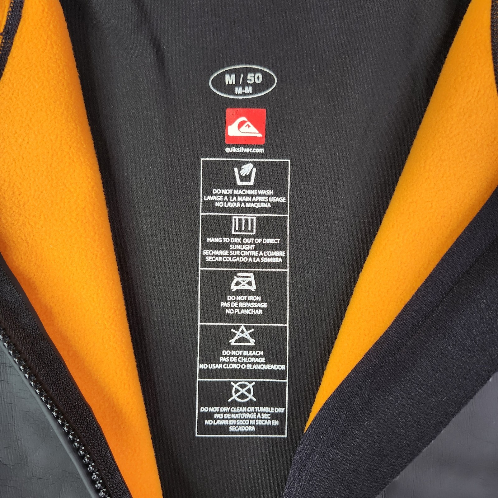 Quicksilver Front Zip SUP PaddleBoard Kayak Jacket Windbreaker Mens M 50 Black