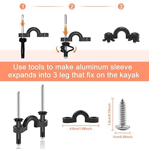 Kayak Carry Handles 2/4 Pack – Replacement Rivet Handles for Sit-On-Top Kayaks,
