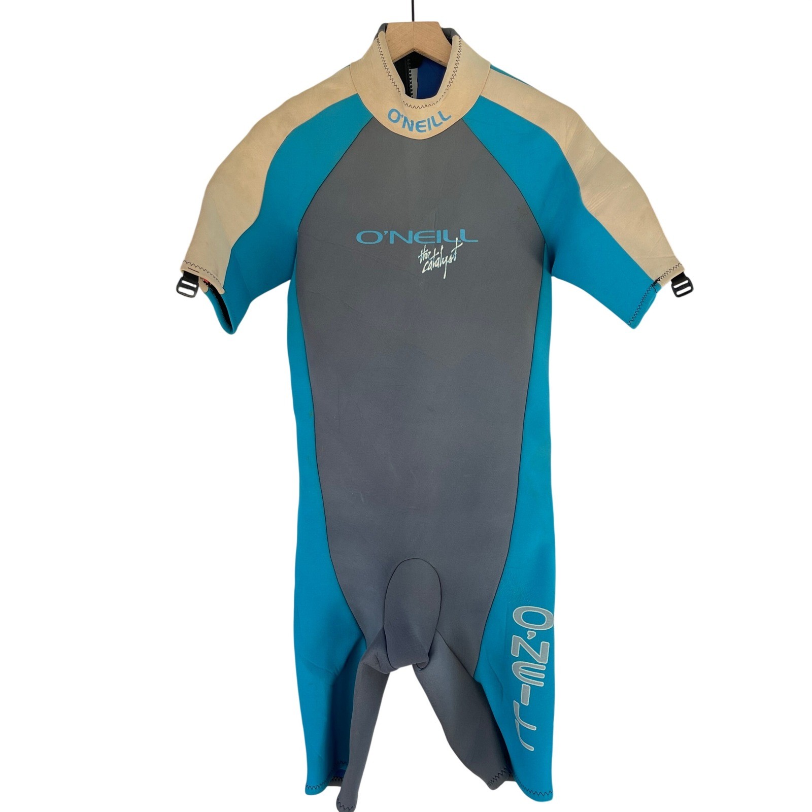 ONeill The Catalyst Wetsuit Womens Medium Teal Grey Spring Suit Shorty 7194 USA