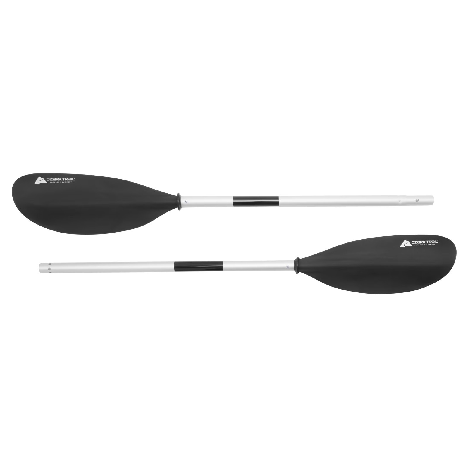 (2 pack) Ozark Trail Black Aluminum and Plastic Adjustable 2-Piece Kayak Paddles