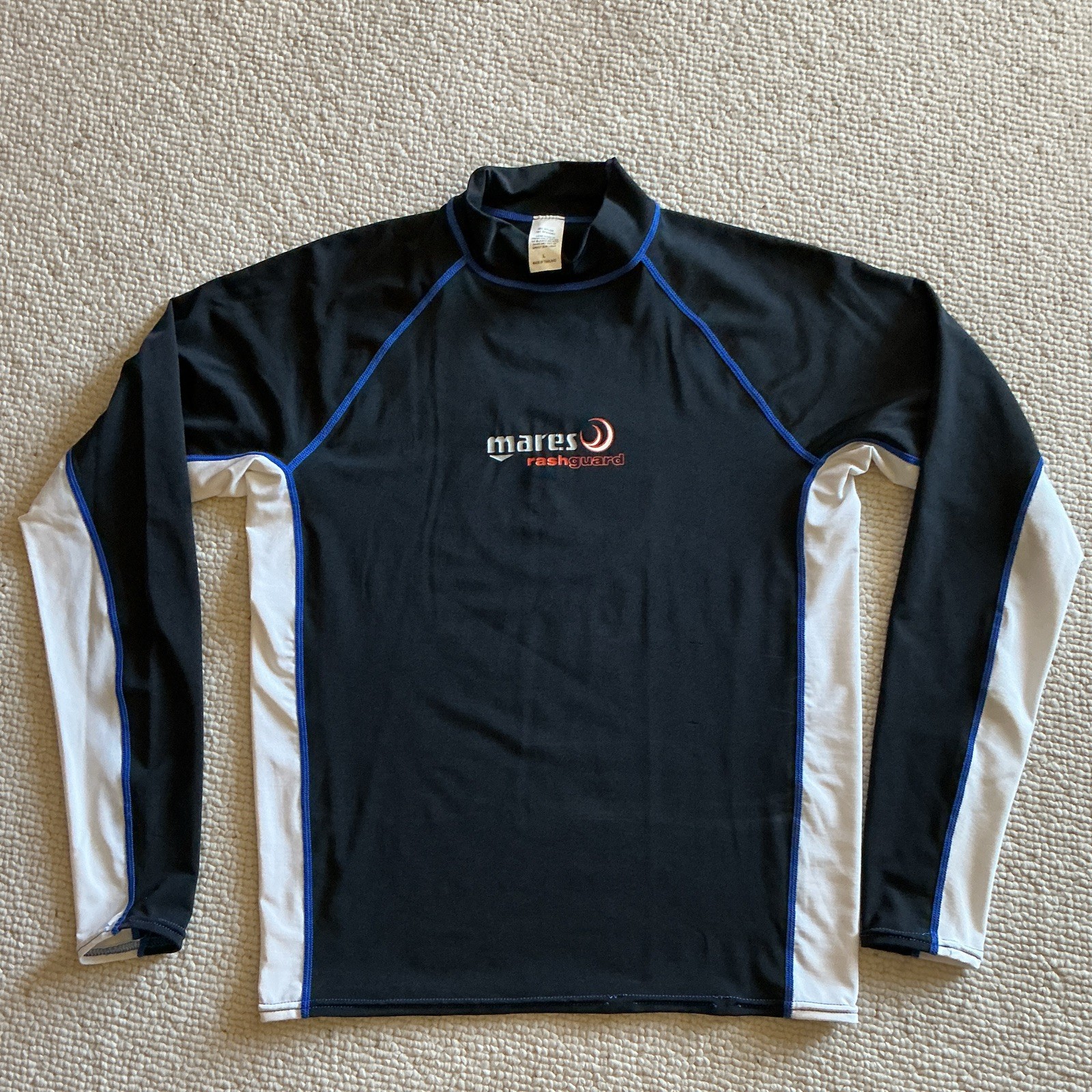 Mares Rashguard Long Sleeve Rash Guard Swim Top Black White Blue