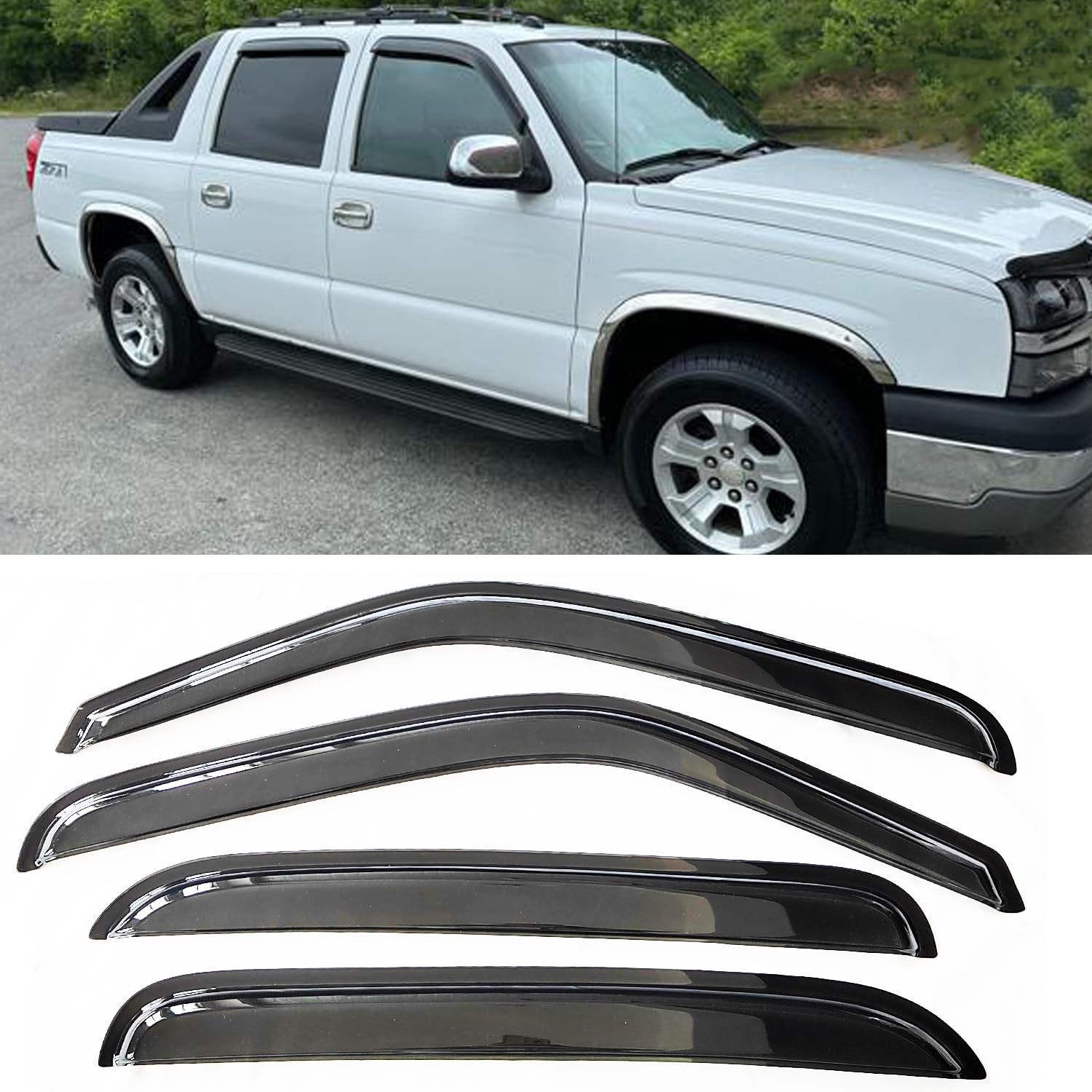 Window Visors Rain Guards Vent Deflectors for Truck 2002-2006 Avalanche/Subur…