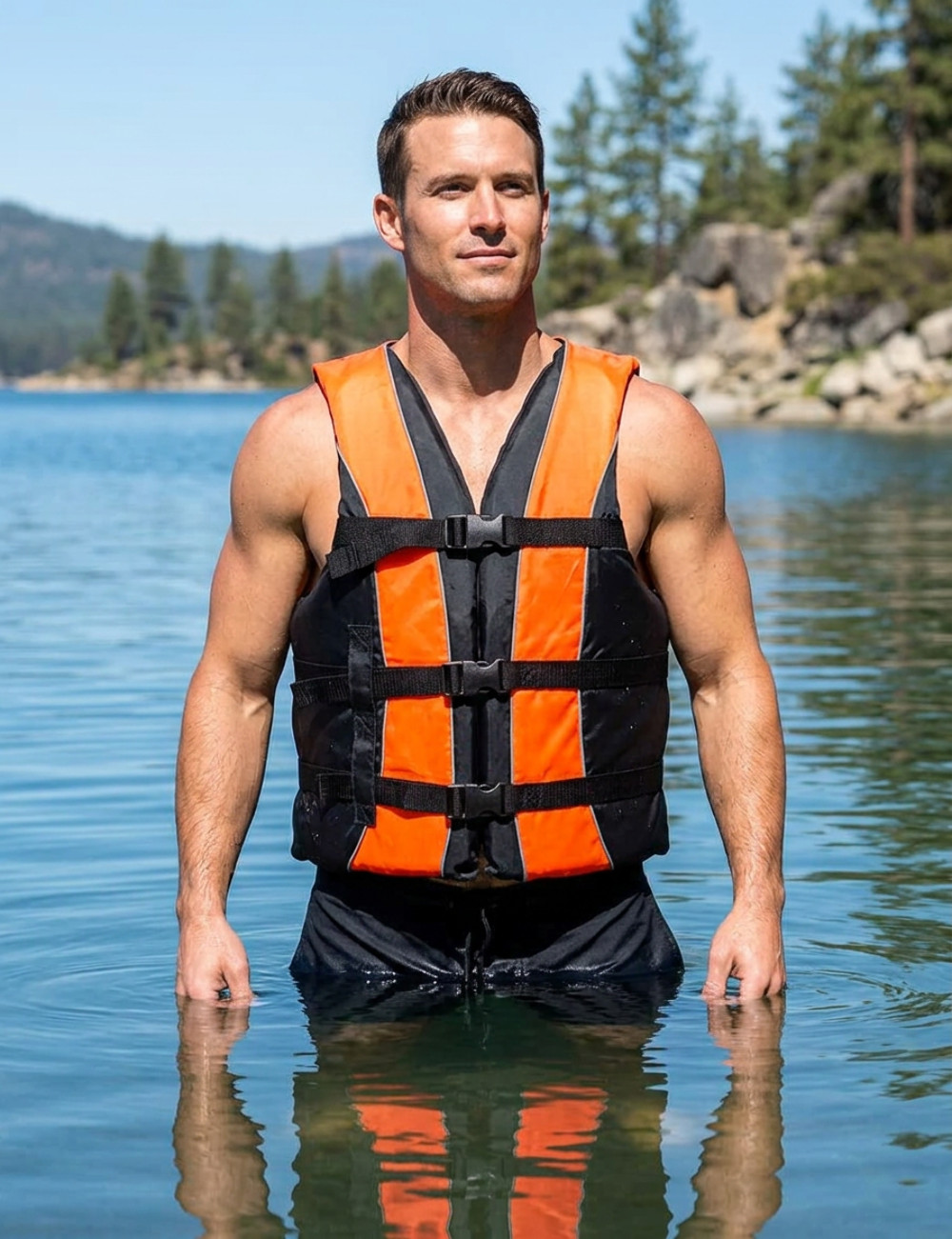 Hardcore life jacket paddle vest; Coast Guard approved Type III PFD life vest fl