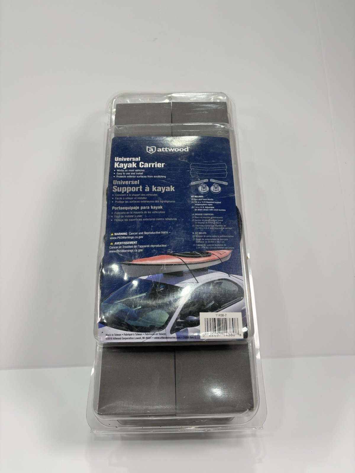 Attwood Universal Kayak Carrier Car Roof Foam Block Kit (New Open)