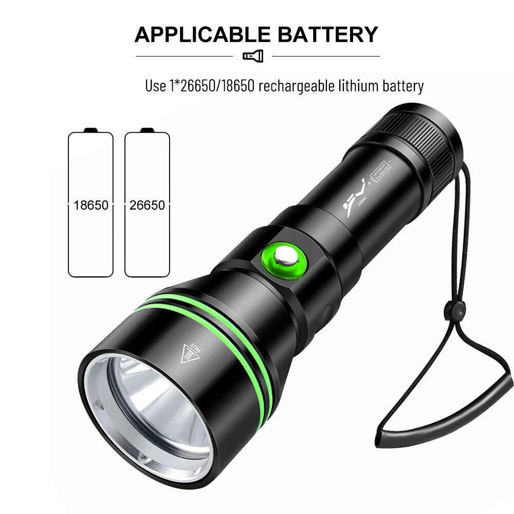 350000LM LED Professional Scuba Diving Light Underwater Flashlight Dive 80m