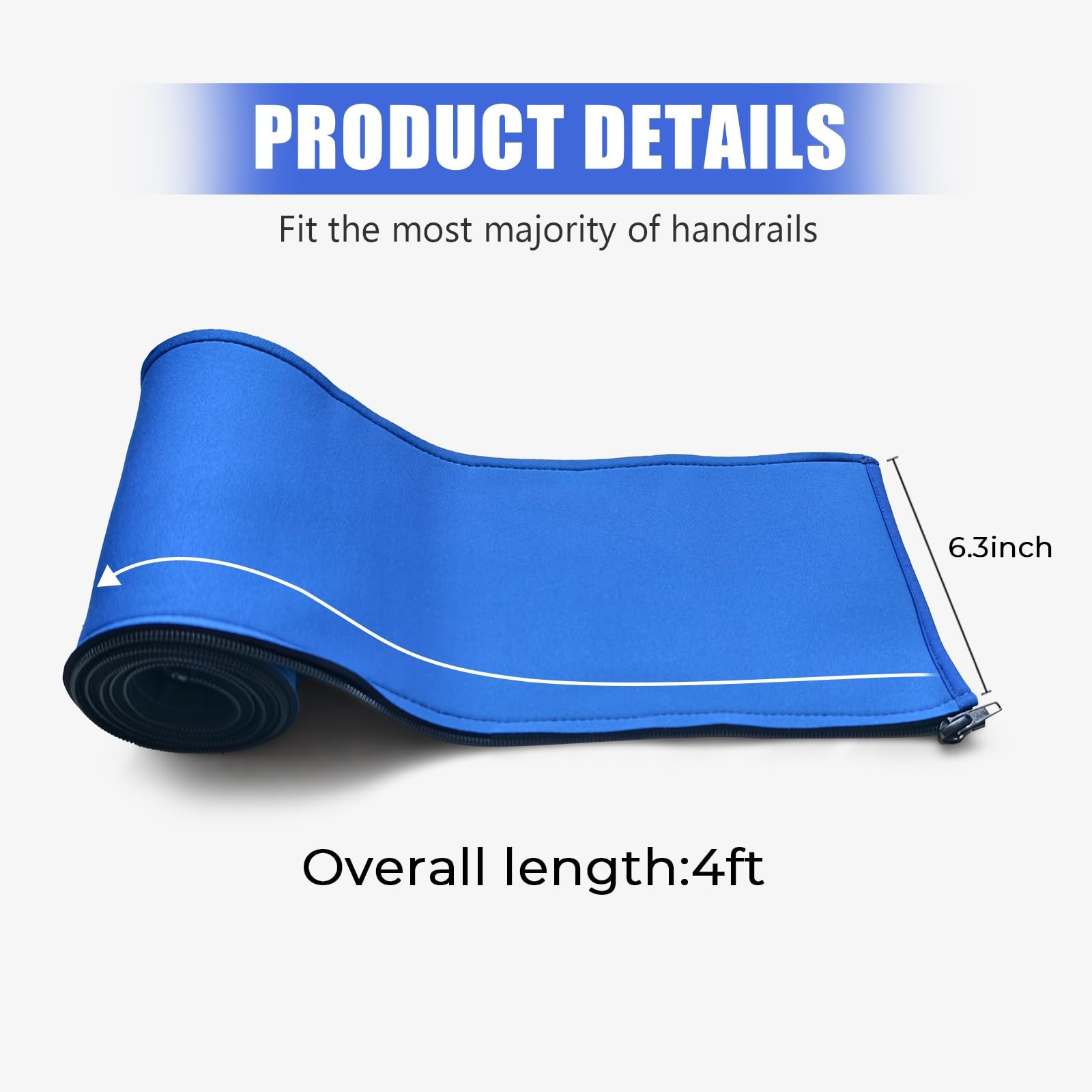 Pool Handrail Cover 4FT 1 Pcs, 48IN Swimming Pool Hand Patio Railing Mat with…