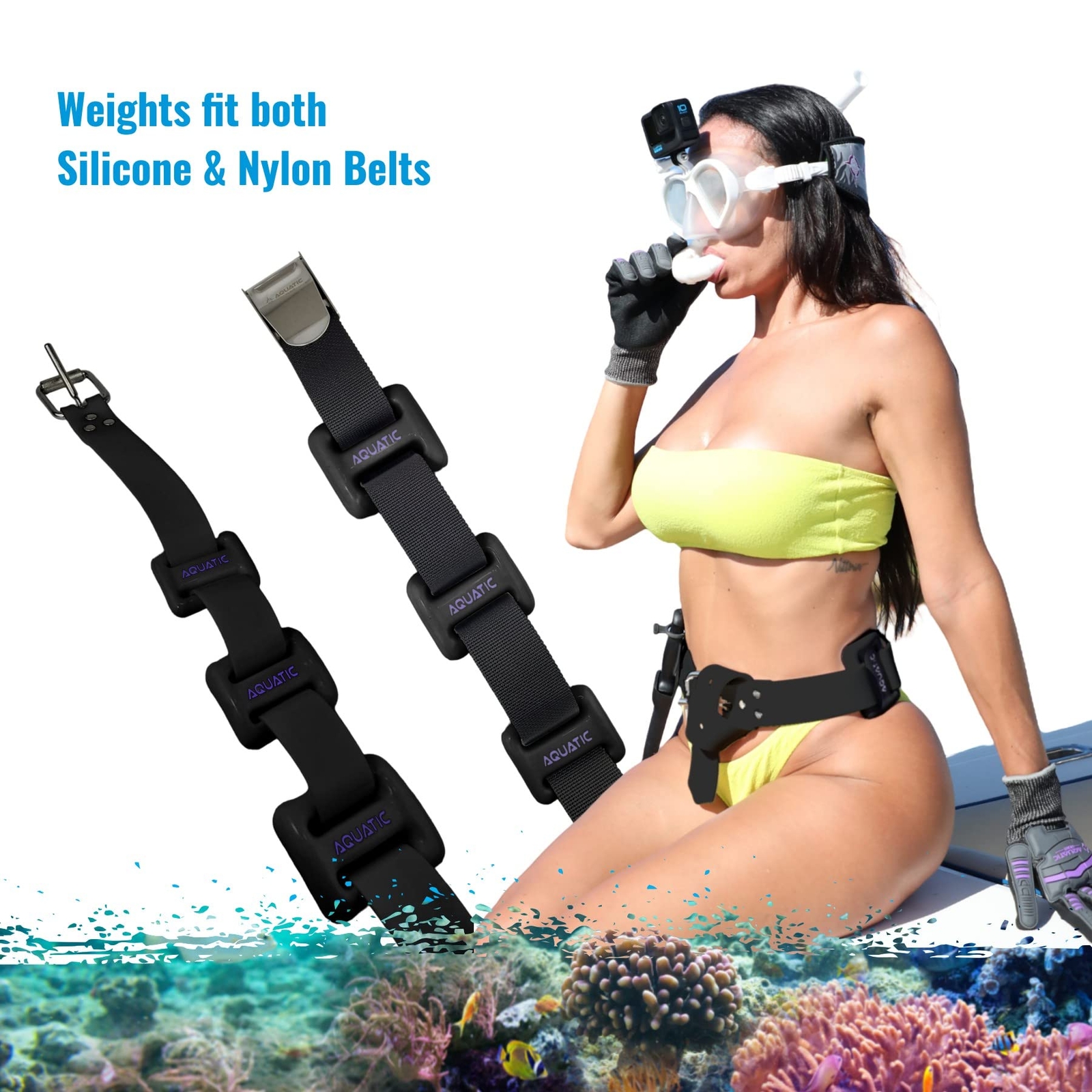 AQUATIC – Dive Weights – 1.1lb or 2.2lb or 3.3lb 0.5Kg or 1Kg or 1.5Kg – Coat…