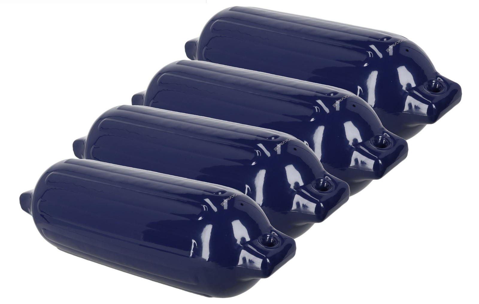 Rockville FEN485-NAVY BLUE (4) 8.5″ Boat Fenders 4 Covers, 4 Lines Package