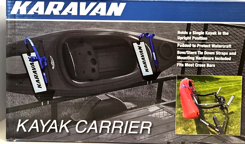 Karavan Kayak Carrier Rack Kit Holds Single Kayak Fits Most Cross Bars