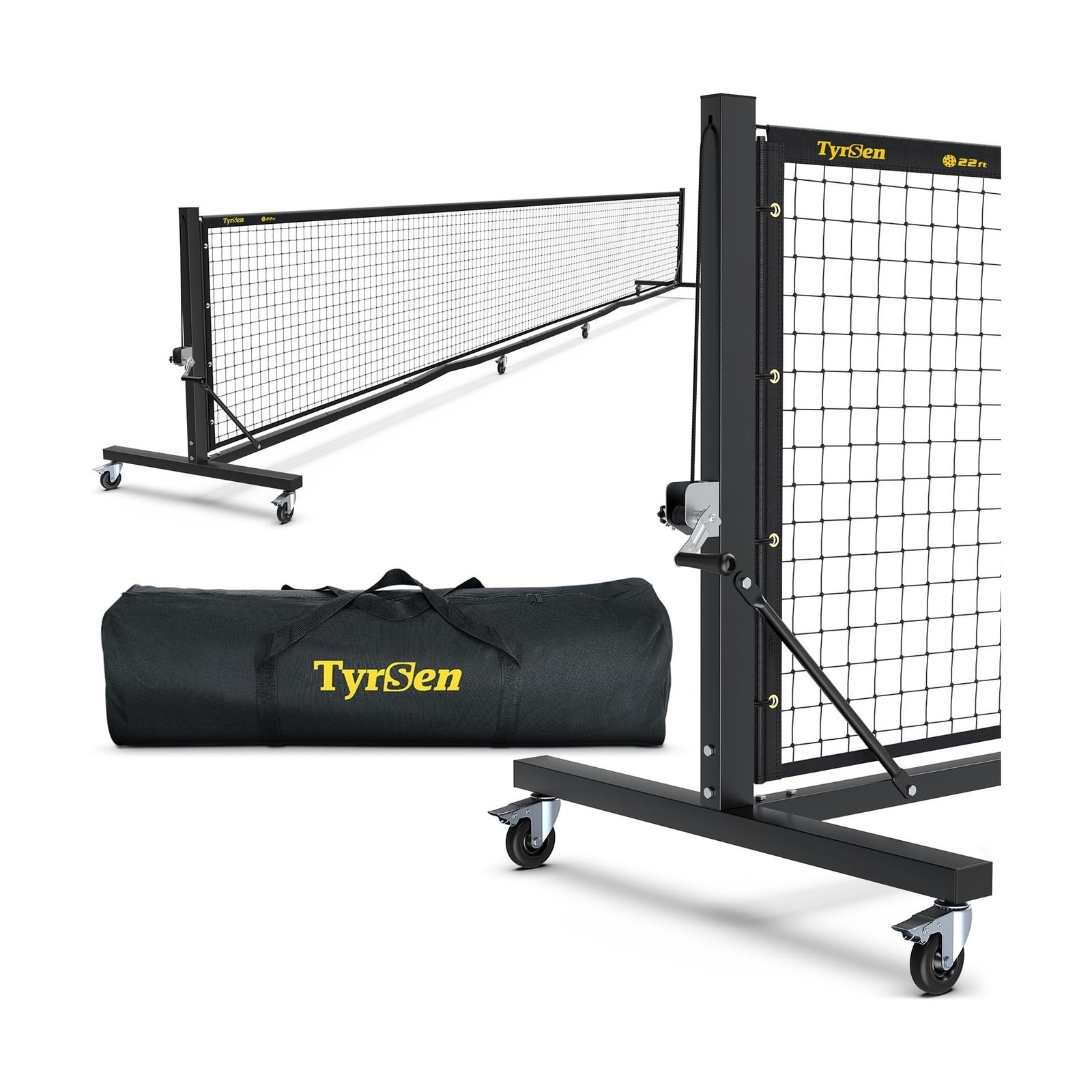 Pro Pickleball Net – Hand Winch Tension System, 22ft Tournament-Grade, Ant