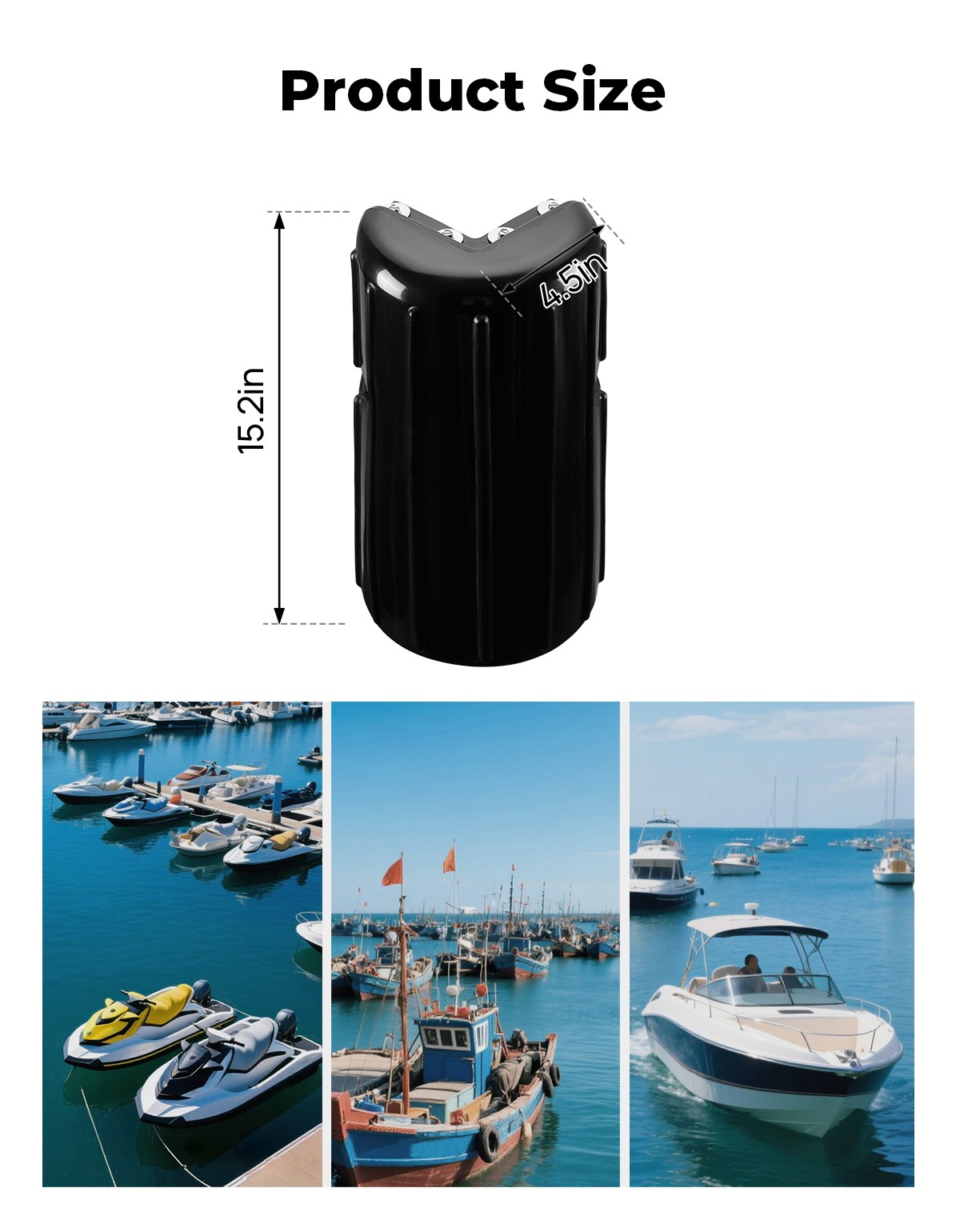 KEMIMOTO 2PCS Dock Boat Bumpers Dock Corner Bumpers Inflatable Marine Fenders