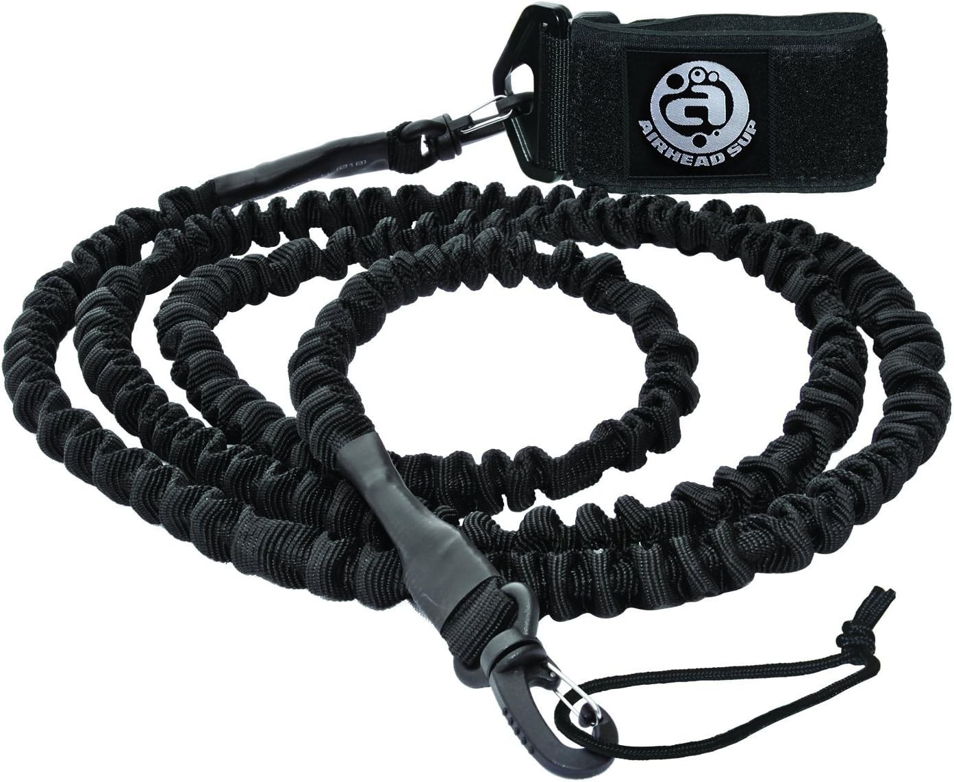 Comfortable Black Neoprene SUP Leash with Adjustable Length – 11 Ft Stretched