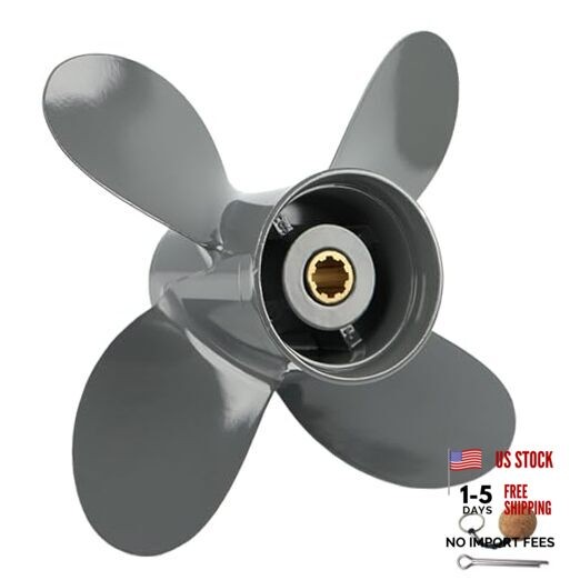 OEM Upgrade 9 1/4×10,4-Blade Aluminum Boat Motor Propeller for Honda/Yamaha 8