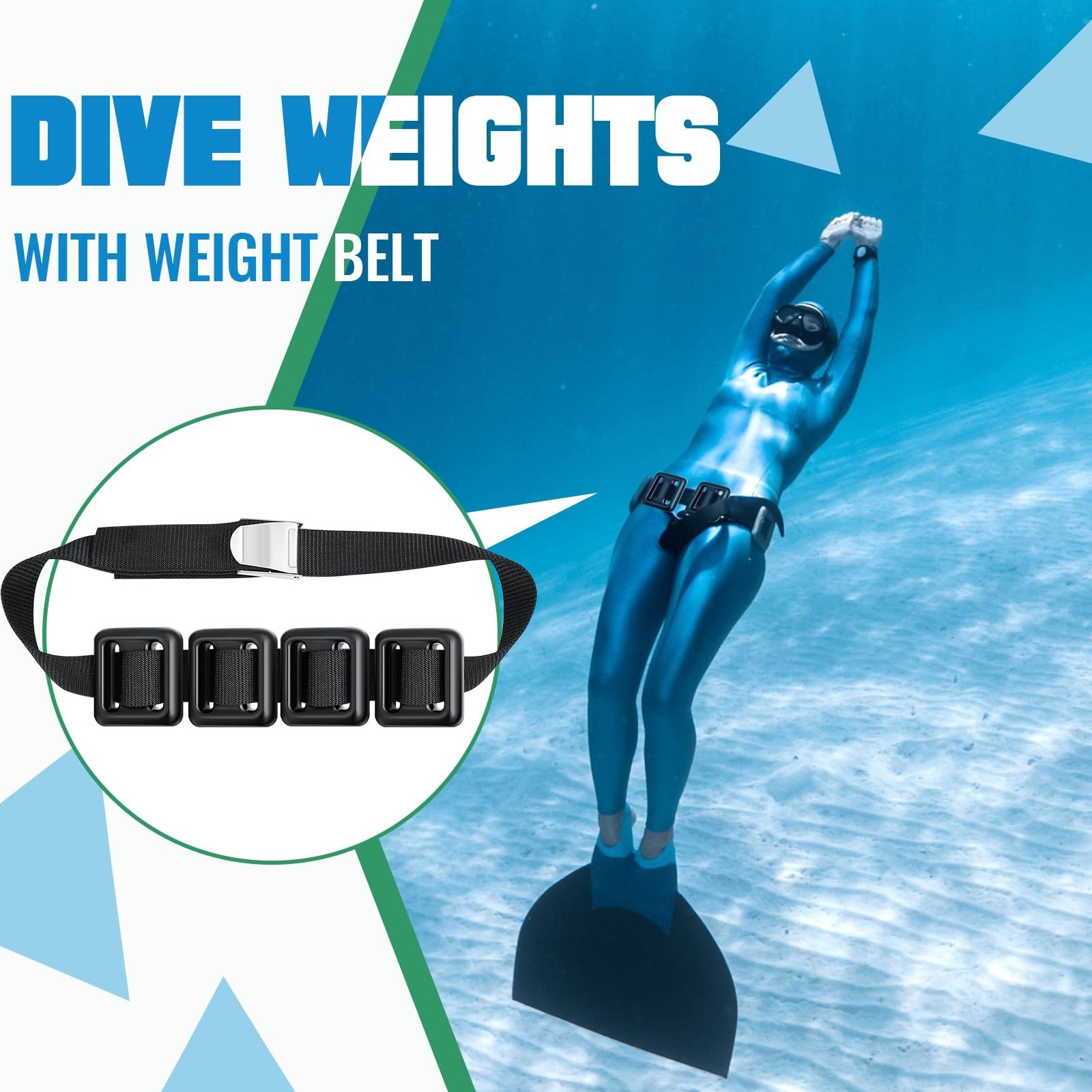 Tellegloww 4 Pcs 2.2 lb Dive Weights Belt for Scuba Diving Coated Dive Weight…