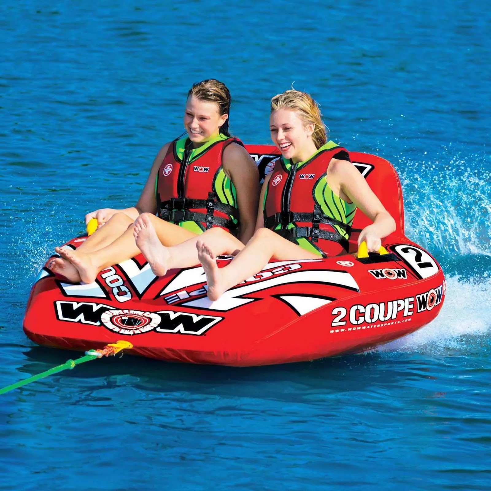 WOW Sports 2 Person Coupe Cockpit Towable Water Tube For Pool and Lake (15-1030)