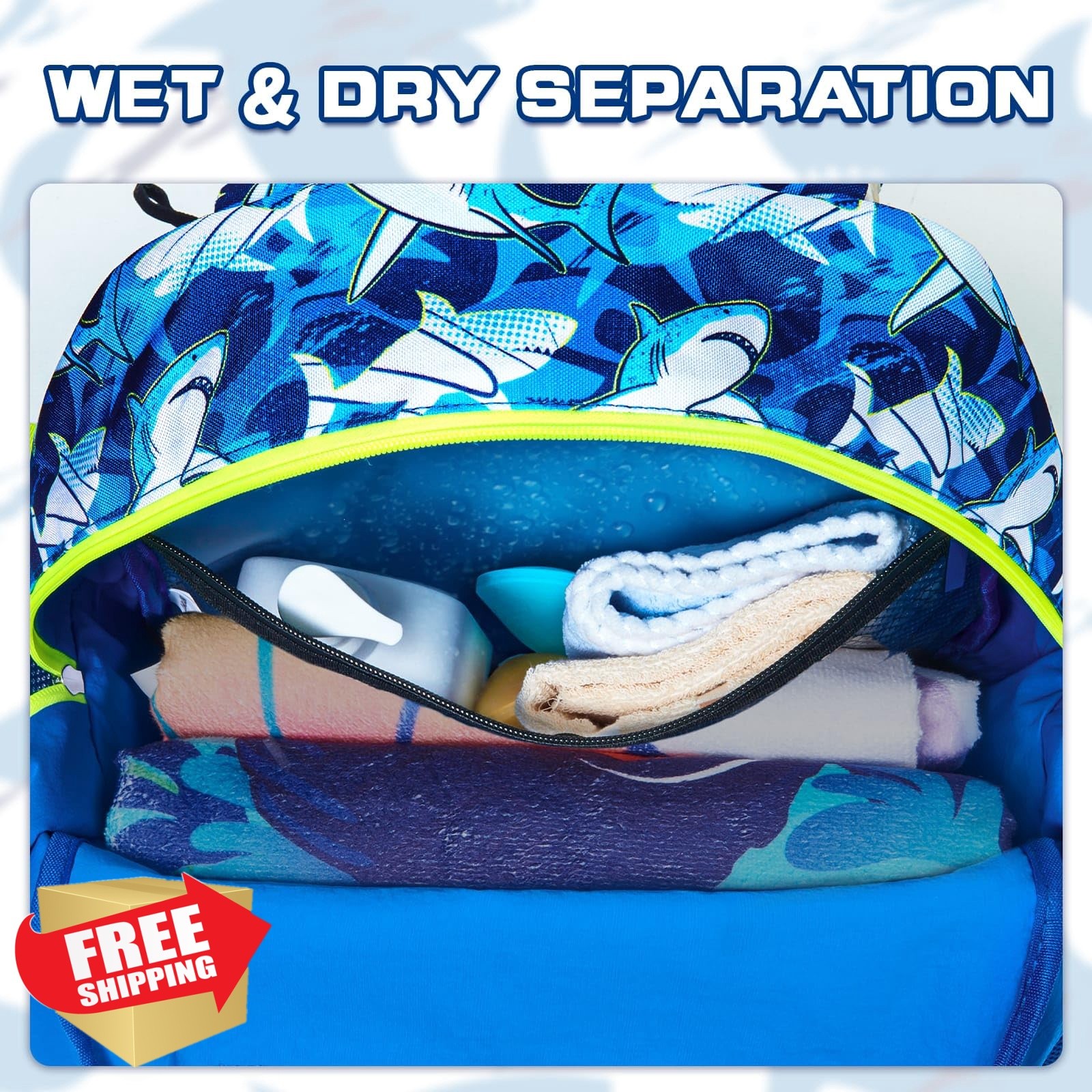 WAWSAM Swim Bag Shark A001