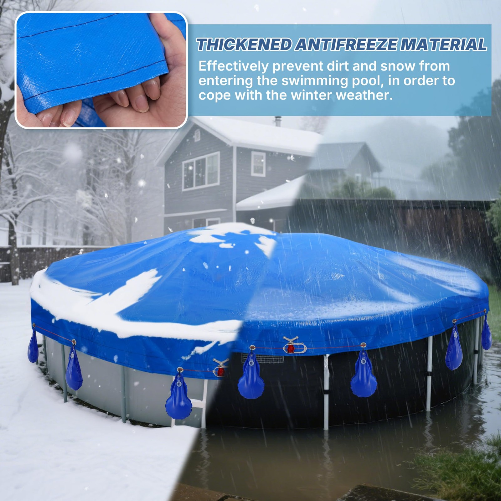 18′ Round Pool Cover for Above Ground Pools – Winter Above Ground Pool Cover …