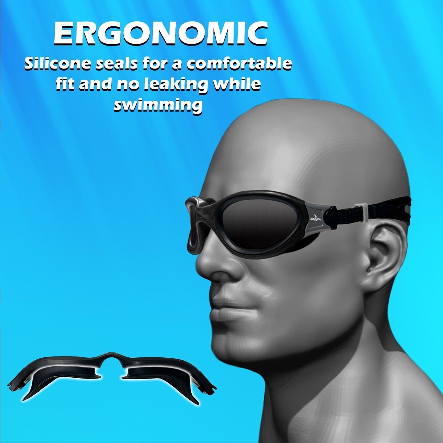 Polarized Swimming Goggles with Case Adult Anti Fog Open Water UV Protection