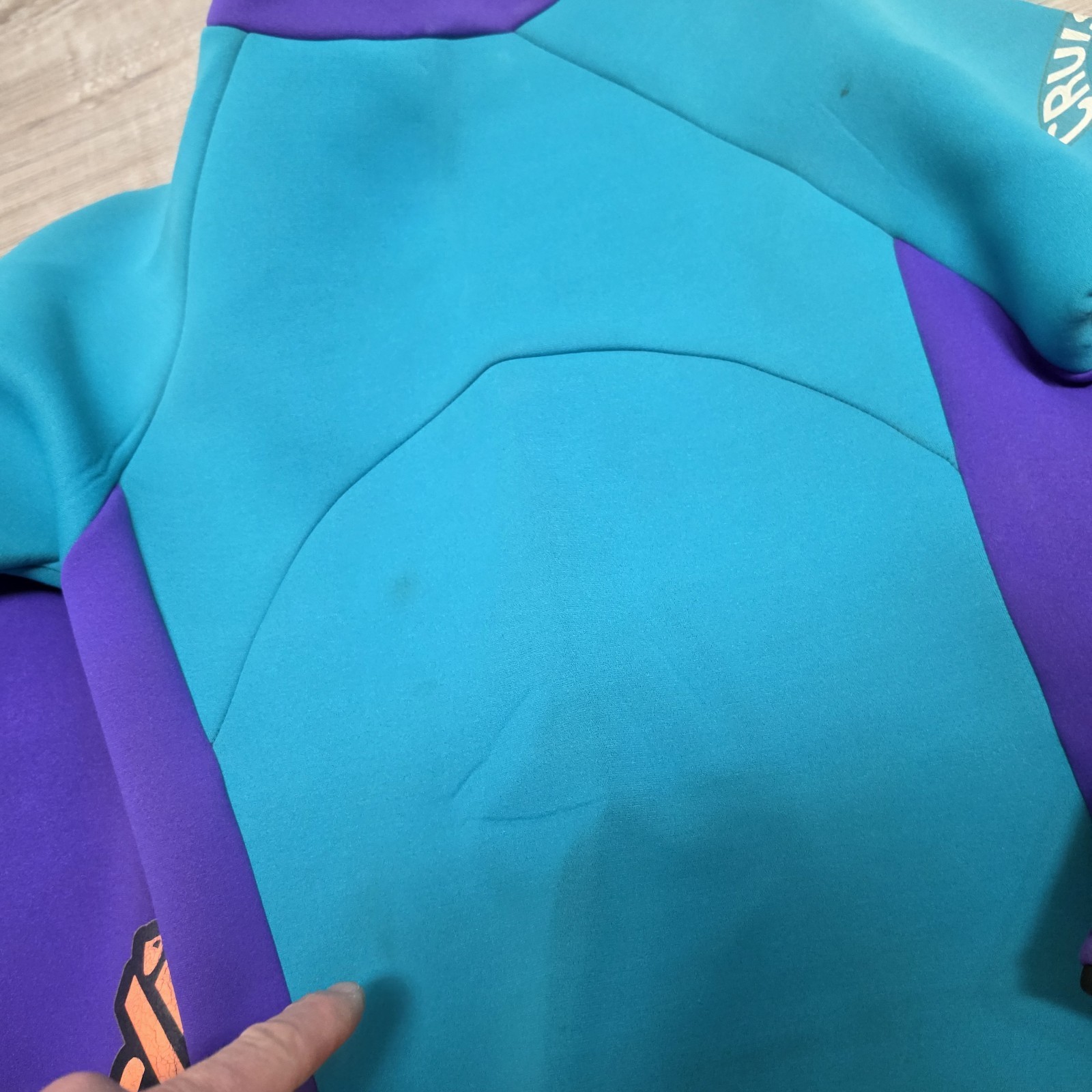 Vintage Slippery USA 2 Piece Wetsuit Set Jacket Farmer John Teal Purple Youth XL