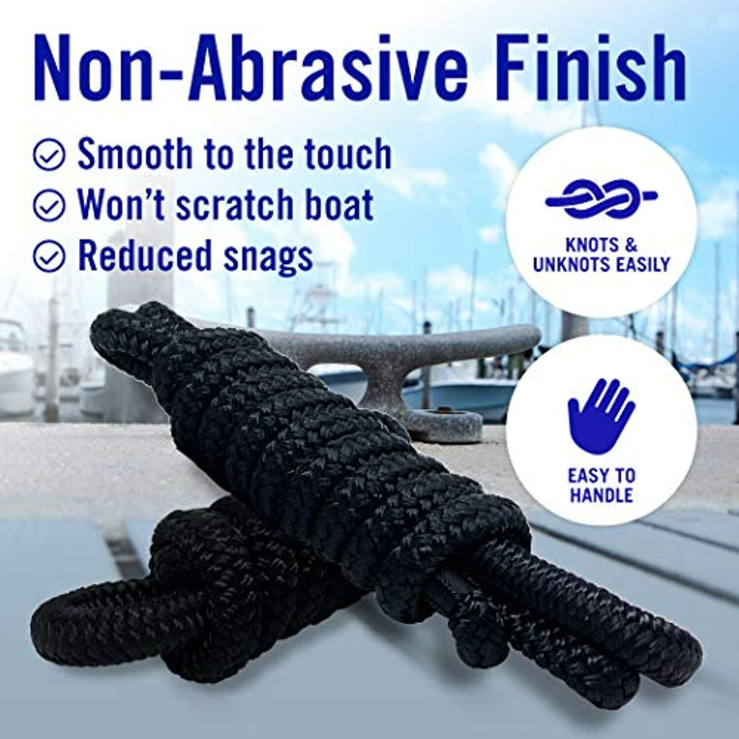 Boat Fender Lines for Boat Bumper Fender Hangers Marine Rope Nylon 6 Feet